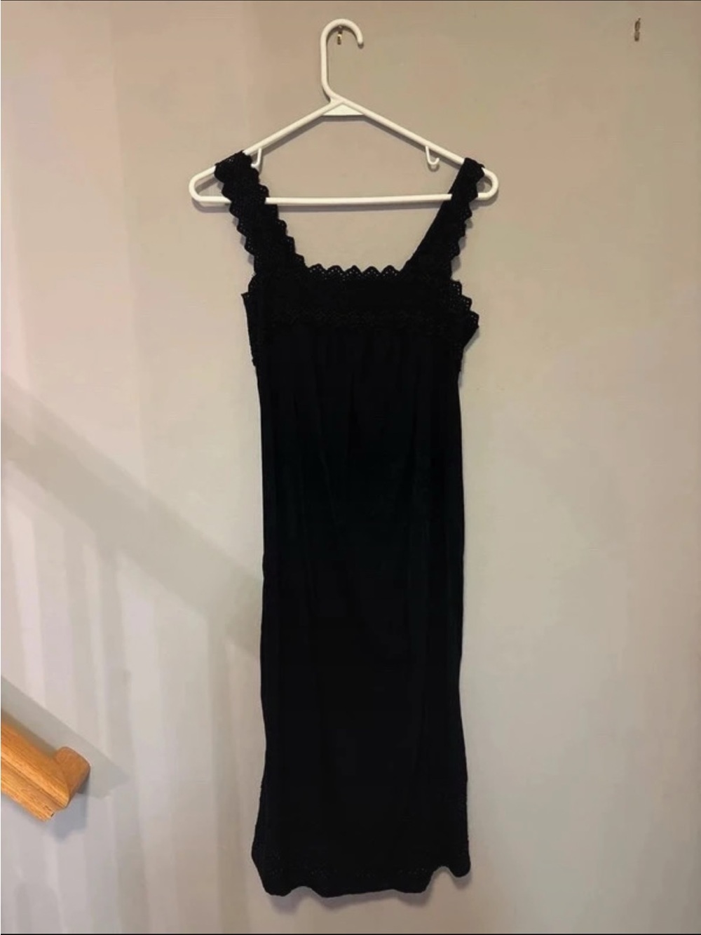 Old Navy Black Crochet-Trim Midi Dress